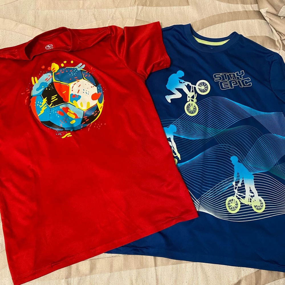 Lot of 2 boys performance t-shirts